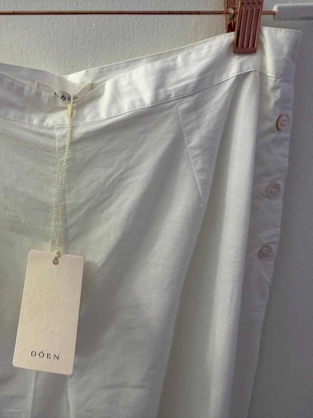 DÔEN Francisca broderie anglaise-trimmed pintucked organic cotton-poplin pants - Picture 8 of 8